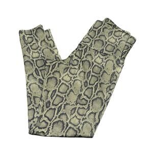 Onzie Green Black Snakeskin Smooth Legging Animal Print High Waist Small Medium